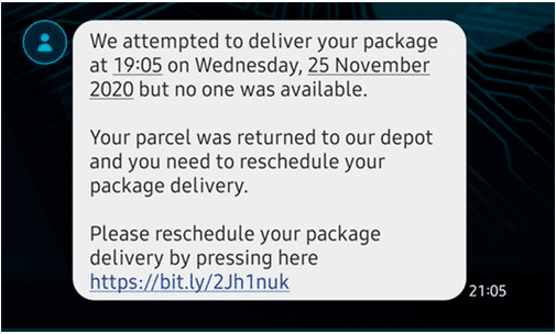 Delivery text